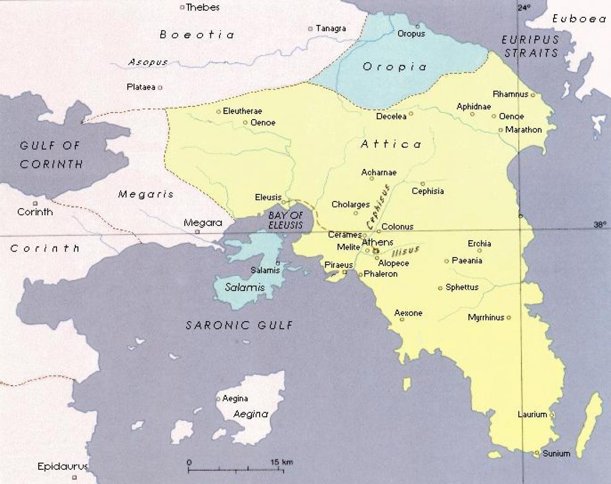 アッティカの地図は古代ギリシャ アテネアティ地図 ギリシャ