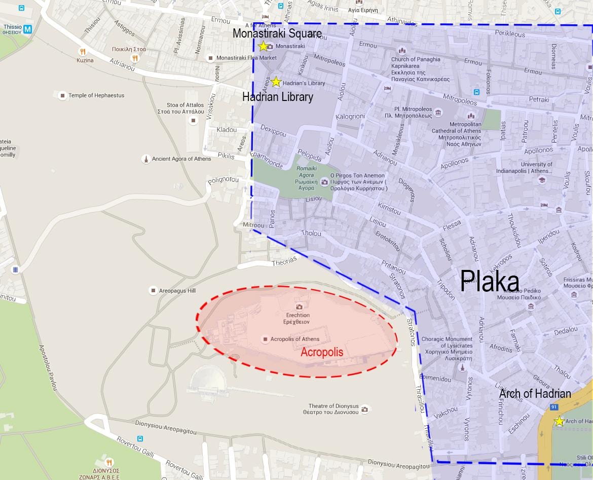 地図のプラカアテネギリシャ