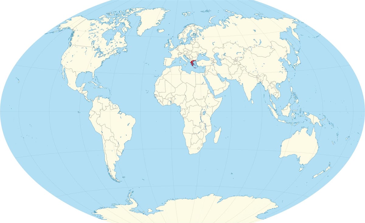 アテネギリシャが世界の地図
