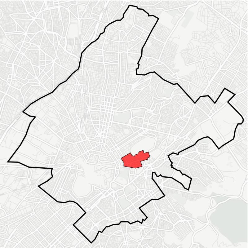 地図のコロナキ地区アテネ
