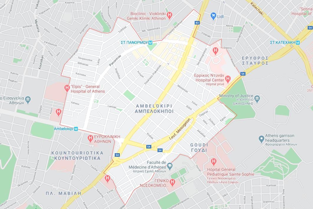 地図ambelokipiアテネ 