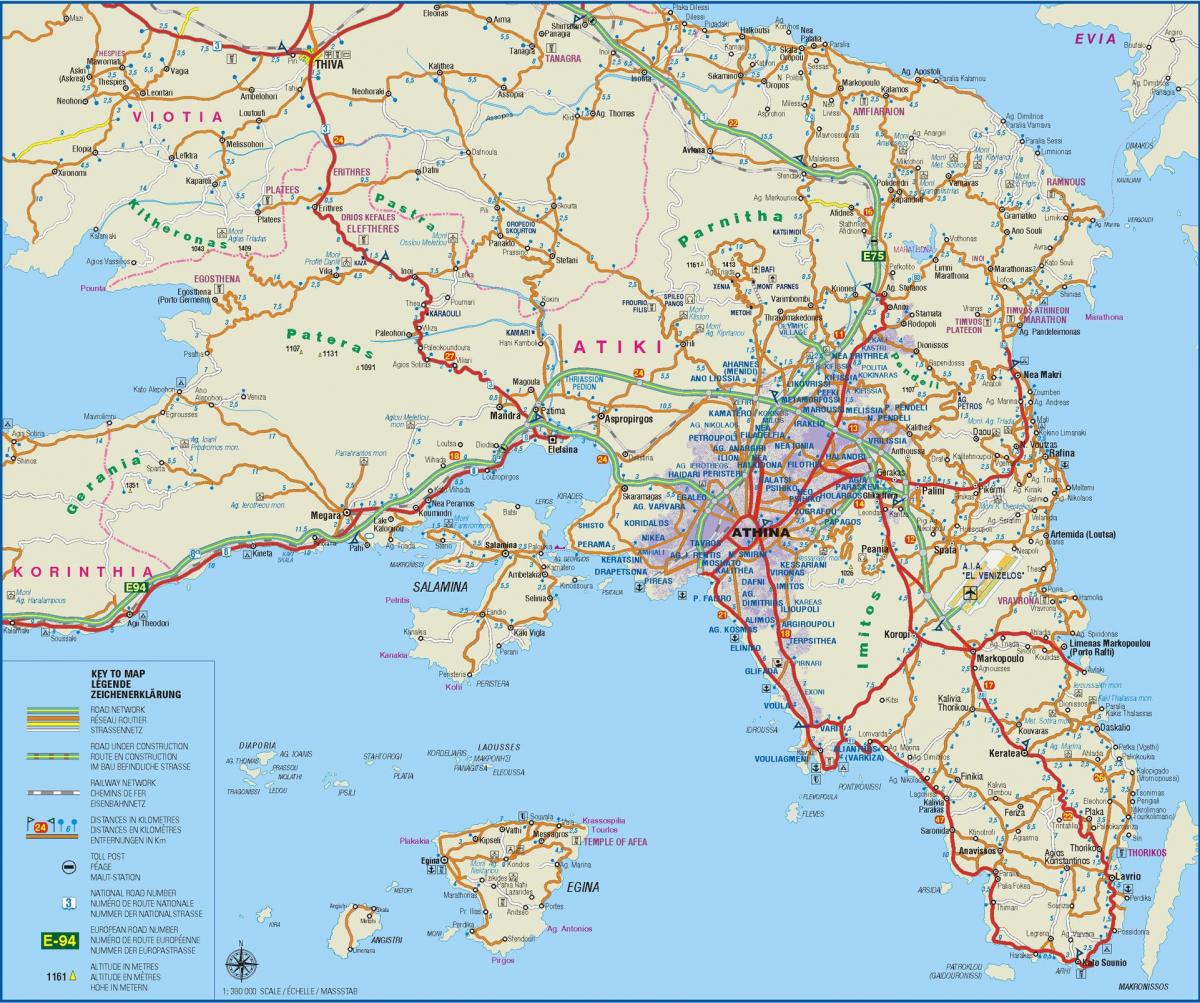 地図attikiギリシャ