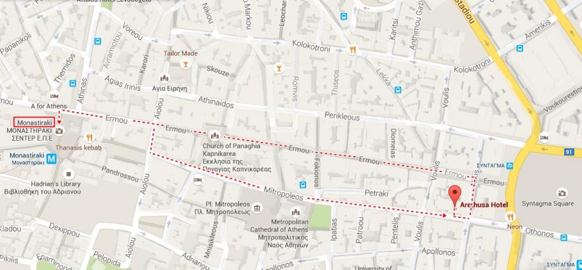 地図ermou street Athens