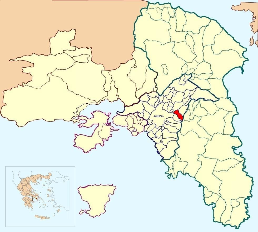 地図vyronasアテネ
