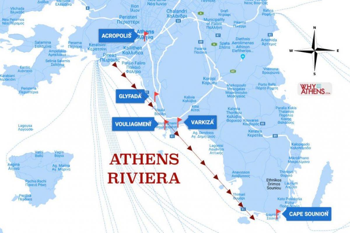 地図のアテネリヴィエラ