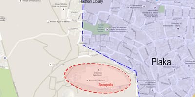 地図のプラカアテネギリシャ