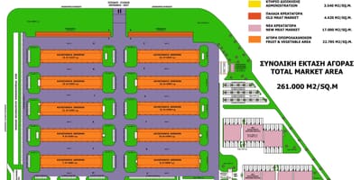 地図のアテネの中央市場