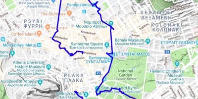 アテネギリシャを歩くツアーの地図