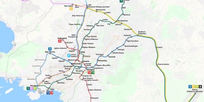 アテネ-メトロ、トラムの地図