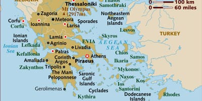 資本のギリシャの地図