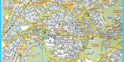 地図のアテネギリシャ地区