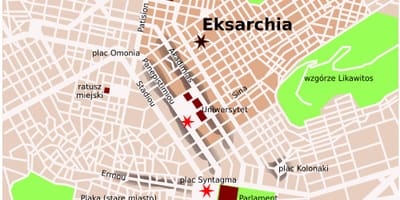 地図exarchiaアテネ